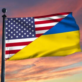 American Ukrainian Grommet Flag TRL1829GF
