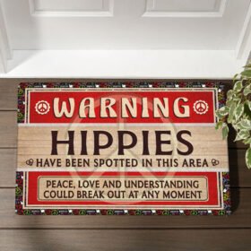 Hippie Doormat Hippies Have Been Spotted In This Area MLH1788DM