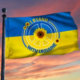 Ukraine Peace Sign Grommet Flag I Stand With Ukraine BNT579GF