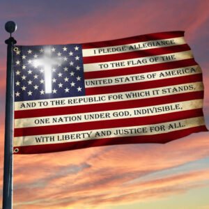 One Nation Under God. I Pledge Allegiance To The Flag American Eagle Flag THB3802GF