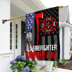 Proud U.S Firefighter Flag Thin Red Line DBD3468F
