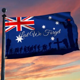 Veteran Flag Anzac Day Lest We Forget Australian Grommet Flag TRH1864GFv1