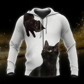 Black Cat 3D Zip Hoodie QNH08ZH