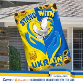 Ukraine Sunflower Stand with Ukraine Flag MLH2309F