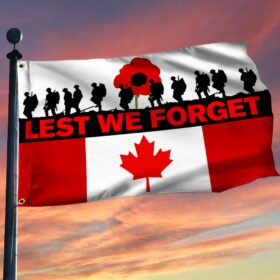 Lest We Forget Canada Grommet Flag, Remembrance Day QNN815GF