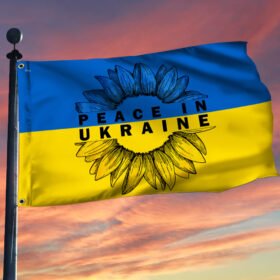Peace In Ukraine. Sunflower Grommet Flag THN3809GF