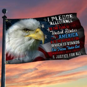 Patriot Eagle Grommet Flag I Pledge Allegiance LHA1996GFv1