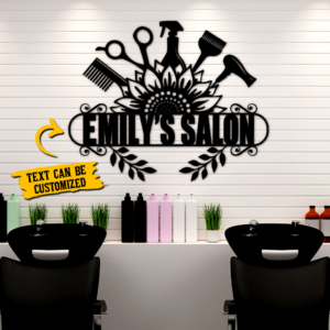 Personalized Hairstylist Salon Custom Name Hanging Metal Sign LHA2162MSCT