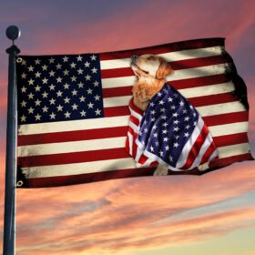 Golden Retriever American Patriot Flag
