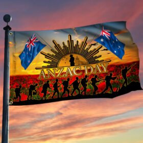 Anzac Day Flag Australian New Zealand Anzac Day Grommet Flag QTR28GF
