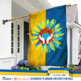 Ukraine Heart Sunflower Flag, Peace In Ukraine TQN42F