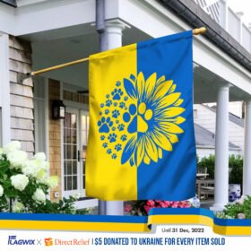 Ukraine Flag Paws For Peace BNN50F