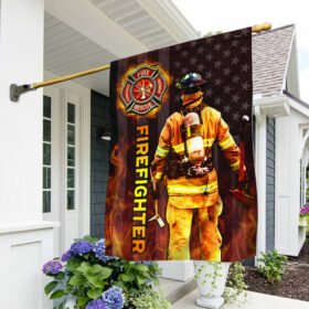 Firefighter Flag Proud Firefighter American Flag QTR01F