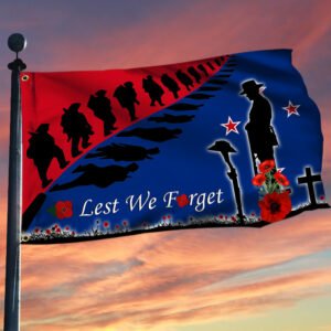 Anzac Day New Zealand Lest We Forget Grommet Flag LHA1748GFv2