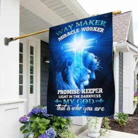 Jesus Flag Way Maker Miracle Worker Jesus Lion Flag QTR12F