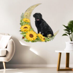 Black Labrador Retriever On the Sunflower Moon Hanging Metal Sign TQN51MS