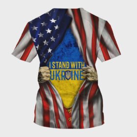 I Stand With Ukraine 3D Tshirt . Ukrainian Flag. Stop War Flag NNT441TS