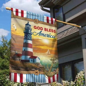 Lighthouse Flag God Bless America MLN61F