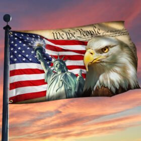 American Patriot Flag American Eagle Grommet Flag QTR61GF