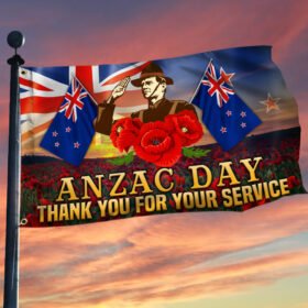 Anzac Day Flag New Zealand Grommet Flag Thank You For Your Service QTR07GF