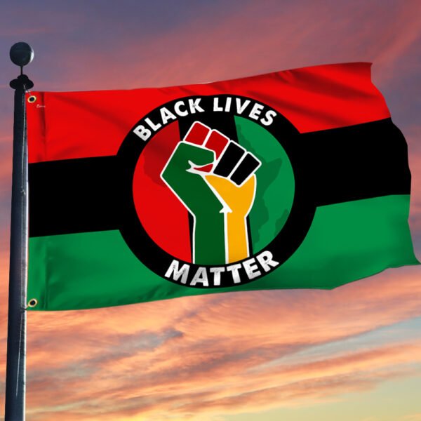 Black Lives Matter Grommet Flag, Justice For Patrick Lyoya, No Justice No Peace  African American Flag TQN52GF