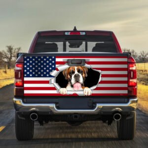 Boxer Dog Truck Tailgate Decal Sticker Wrap QNN342TDv1