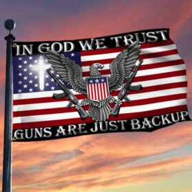 In God We Trust, Christian Cross,  American Eagle Flag THB3602GFv6
