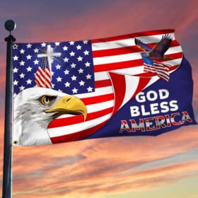God Bless America Grommet Flag MLN69GF