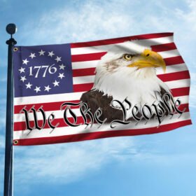 Betsy Ross We The People Eagle American Patriot Grommet Flag TQN27GF