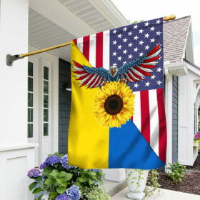 Ukraine Flag Peace Sign Ukrainian American Flag QTR24F