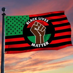 Black Lives Matter No Justice No Peace African American Grommet Flag TQN53GFv1
