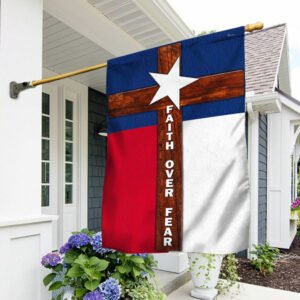 Christian Cross, Faith Over Fear Texas Flag TPT59F