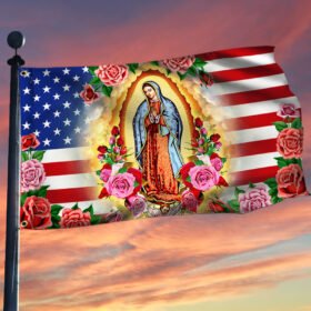 Mary, Mother of Jesus. Our Lady of Guadalupe American Flag TPT102GF
