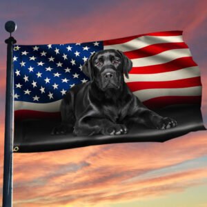 Black Labrador Retriever American Grommet Flag QNN437GFv7