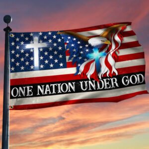 One Nation Under God, Christian Cross, American Flag TPT12GF