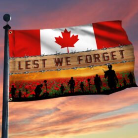 Canada Veterans Grommet Flag Lest We Forget MLN36GF
