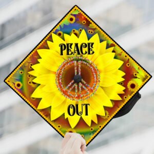 Graduation Cap Hippie Peace Out BNN28GC