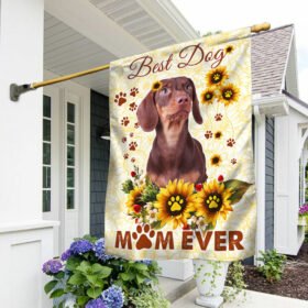 Chocolate Dachshund Flag, Best Dog Mom Ever Mother's Day TQN50Fv1a