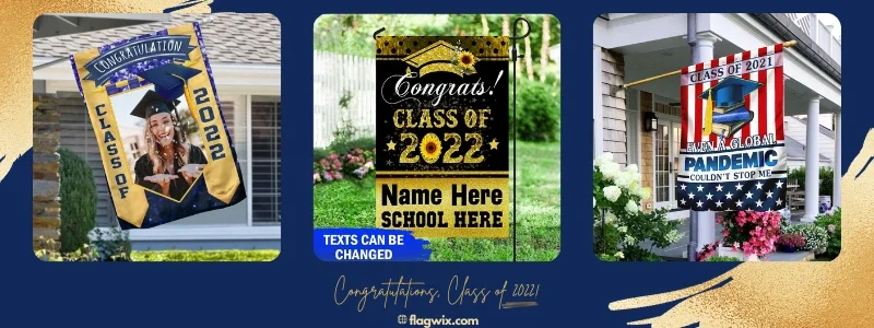 personalized graduation flags
