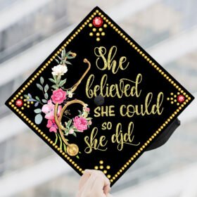 Happy Graduation Black Girl, Class Of 2022, I Am The Storm Graduation Cap TPT34GCv1