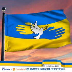 Ukraine Flag Support Ukraine Peace Dove Ukrainian Flag QTR62GF