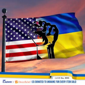Peace For Ukraine Grommet Flag Stand With Ukraine DBD3332GF