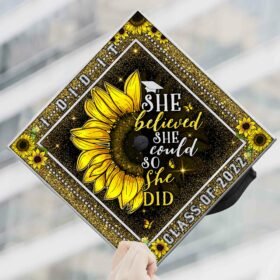 Sunflower, Happy Graduation, She Did It, Class Of 2022 Graduation Cap TPT42GC