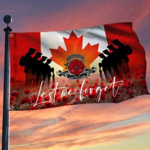 Canadian Veteran Grommet Flag In Memorial Lest We Forget BNN06GF