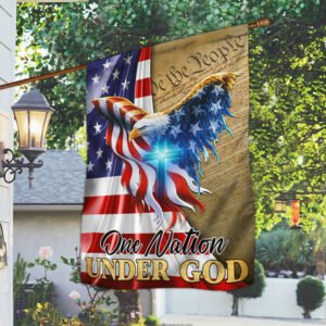 One Nation Under God, We The People, Christian Cross American Eagle Flag TPT96F
