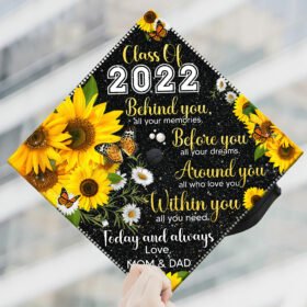 Happy Graduation Girl From Mom And Dad, Class Of 2022 Graduation Cap TPT38GC