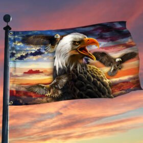 Patriotic Eagle Grommet Flag TQN190GF