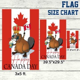 Happy Canada Day Flag Funny  Beaver LNT144F