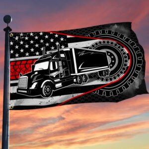 Truck Driver. Trucker American Flag TPT123GF