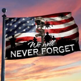 Memorial Day Flag We Will Never Forget American Veteran Flag QTR123GF
